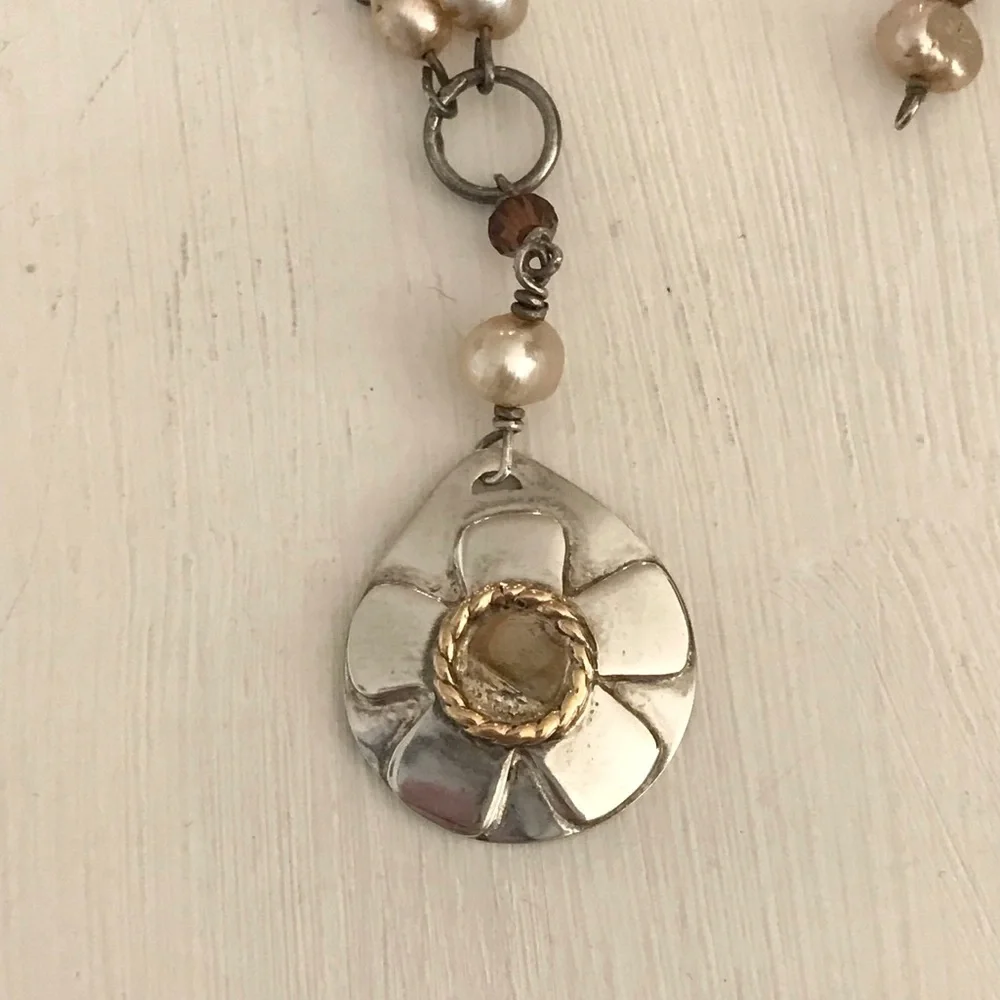 Vintage Sterling Silver Patricia O Beaded Necklace and Earrings Set - Picture 8 of 10